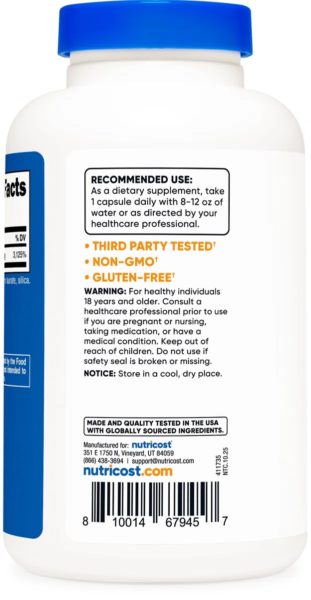 Nutricost Vitamine B3 Niacinamide 400mg, 120 Capsules - Sans Gluten, Non-OGM, Sans Soja, Sans Flush de Niacine, Boost d'Énergie, Qualité Premium