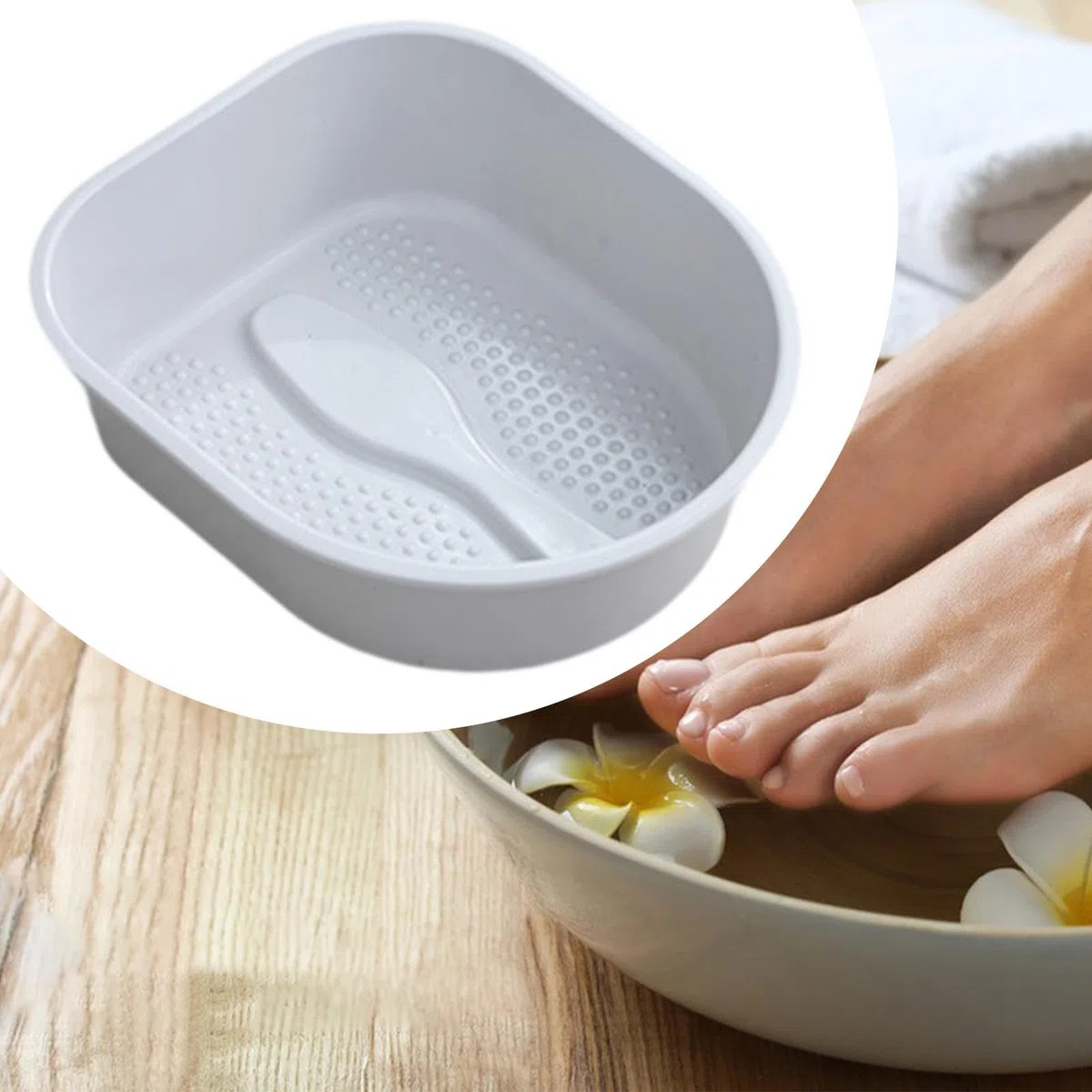 Baignoire pour Les Pieds, Bassine Multifonctionnelle et Pratique, Cadeau Idéal pour Un Bain de Pieds Sec et Fendillé. Convient Aux Hommes, Gris