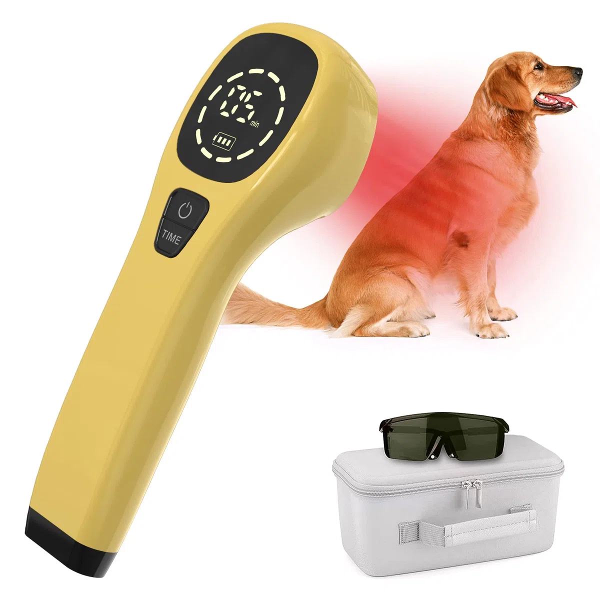 iKeener Appareil Thérapie Animaux/Vétérinaire,Thérapie au Laser Soulager Douleurs Articulaires Musculaires,Portable Thérapie Lumière Rouge,Longueur D'onde 650nm,808nm,pour Chiens,Chats,Chevaux (Or)