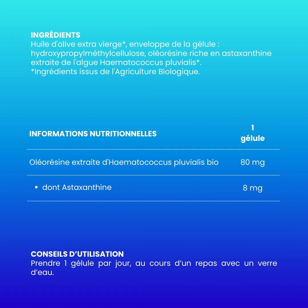 Astaxanthine Bio Algamo® 8mg – Antioxydant – 60 gélules