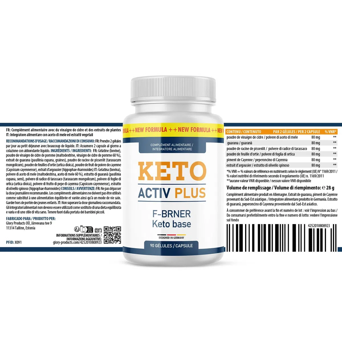 Keto Activ Plus | Pour les personnes ayant un mode de vie sain | Facile à utiliser | 90 gélules par boîte