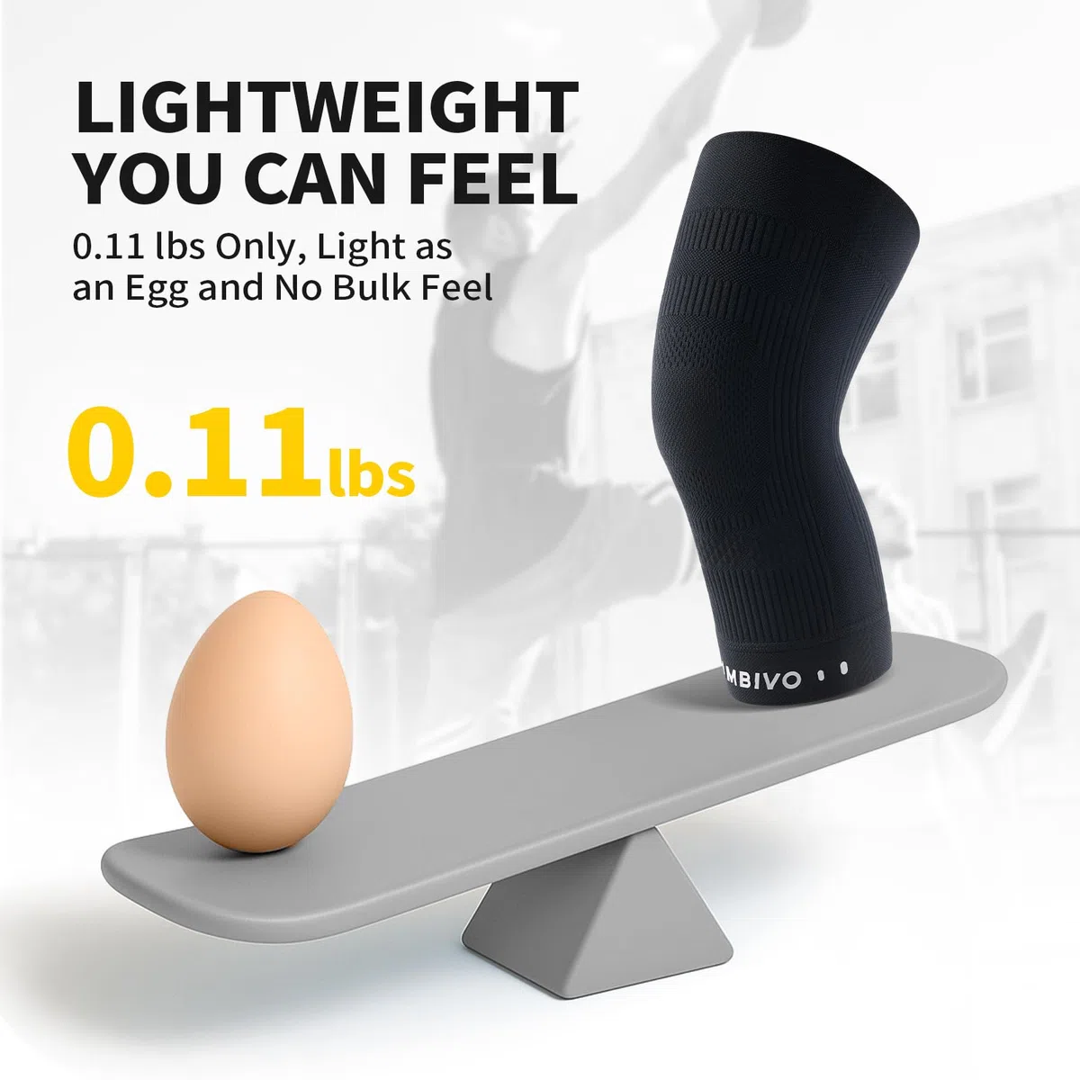 CAMBIVO Genouillère Légère et Respirante, Genouillere Arthrose genou Élastique - 50 g Ultra Fine, Confort Quotidien pour Fitness, Activités Légères, Gym Douce et Usage Journalier