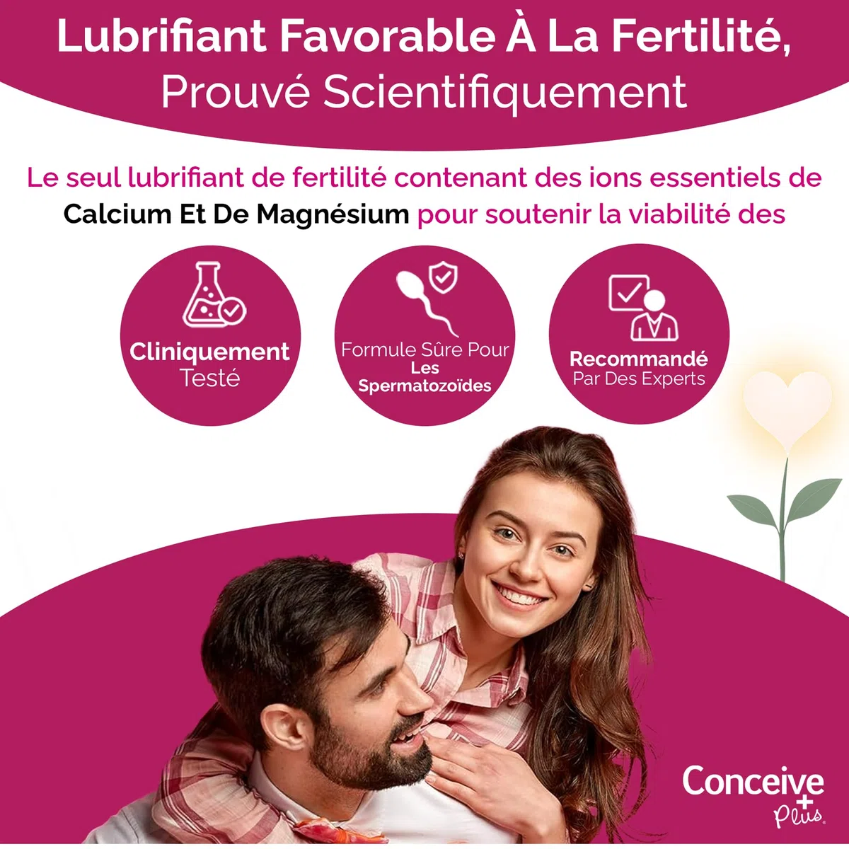 Conceive Plus Lubrifiant de fertilité 75ml – Formule calcium et magnésium – pH équilibré et isotonique – Compatible fertilité – Aide à créer un environnement favorable – Tube pratique et hygiénique