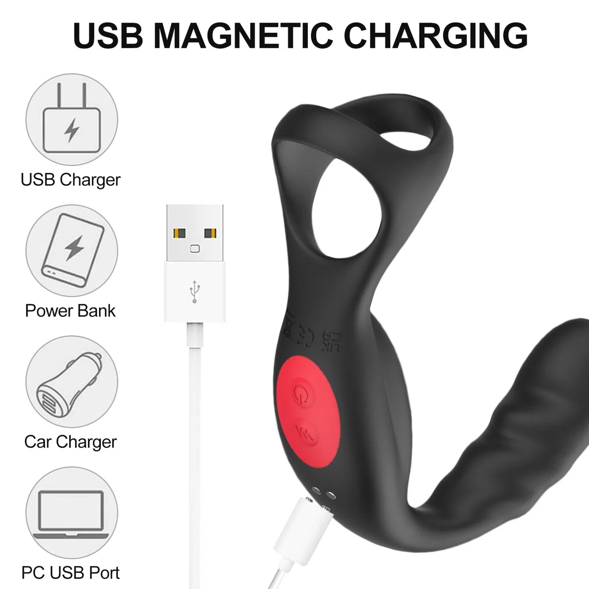 Masseur de Prostate Jouet Sexuel Anal, Vibromasseurs Anales, Vibrateur pour Pénis avec Anneau Pénien & Télécommande, Plugs Anals Vibrants-Jouet pour Adulte pour Homme (4 EN 1)