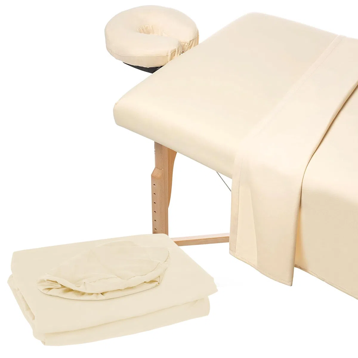 Ensemble de draps 3 pièces en microfibre - Housse plate pour table de massage - Comprend des draps-housse - Pour