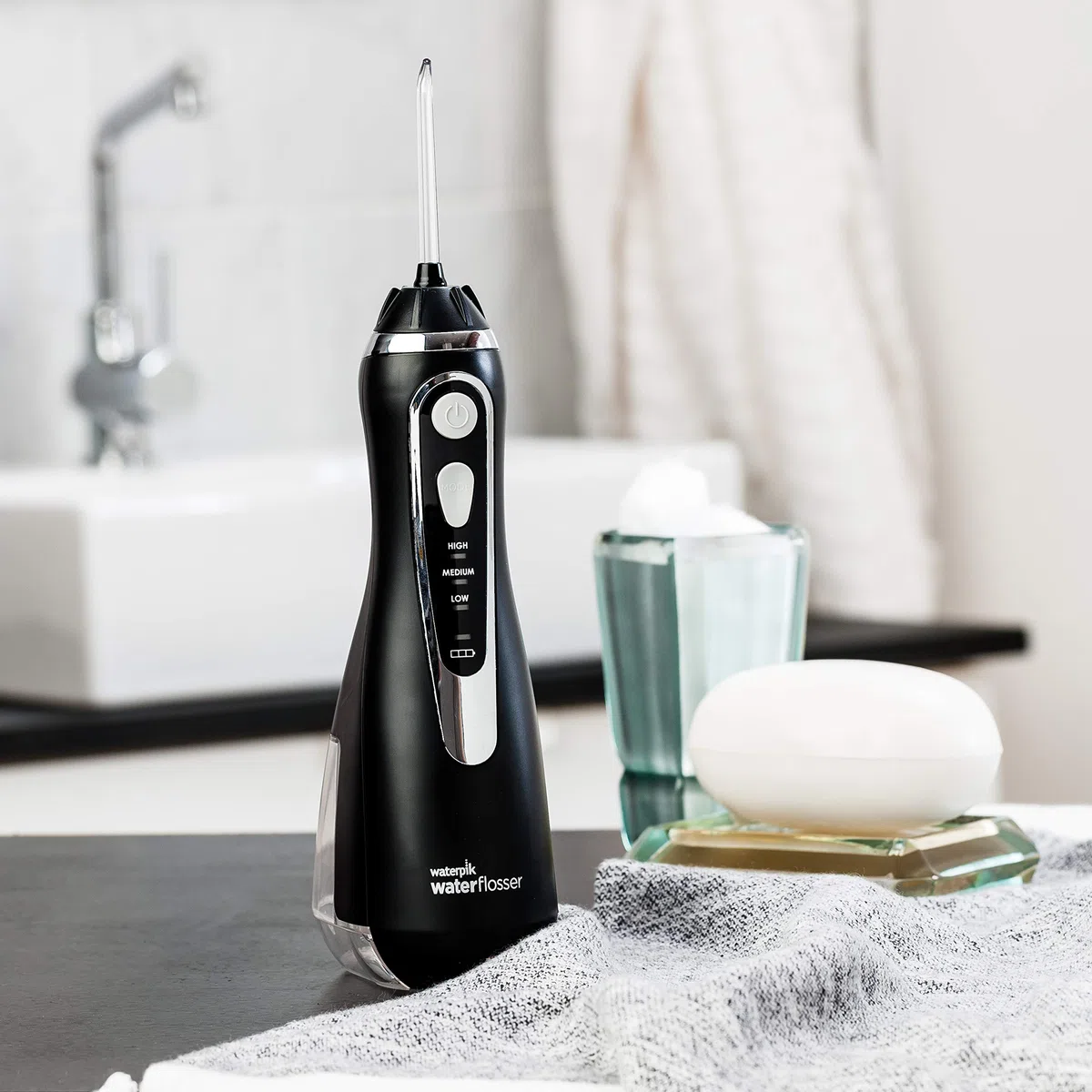 Waterpik Jet Dentaire Hydropulseur Sans Fil Advanced Noir, Wp-562eu