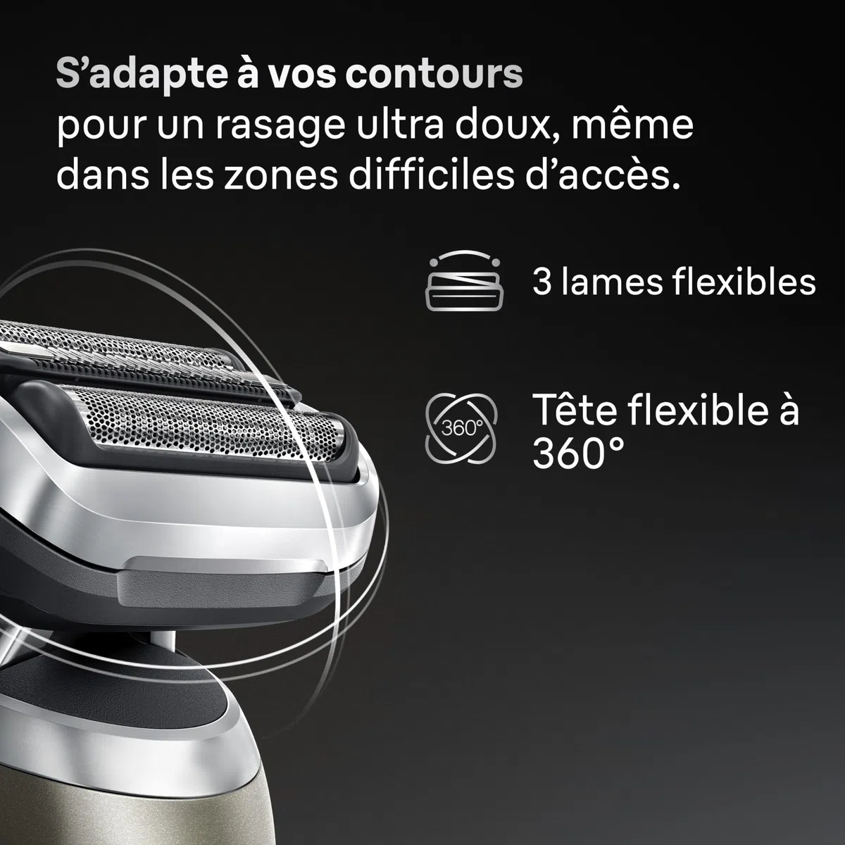 Braun Rasoir Electrique Homme Series 7 72-C7200CC Or | Etanche, 3 Modes de Rasage, Lames Flexibles, sans Fil, Etui de Voyage, Station Nettoyante, Accessoire Tondeuse de Précision