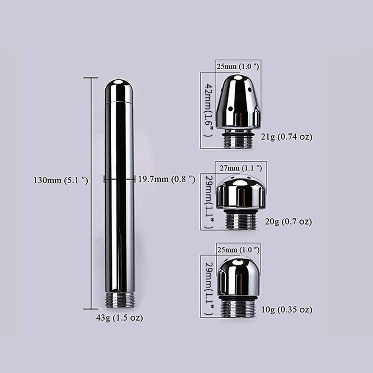 Douche Enema Douche pièces jointes en aluminium 3 Pomme de douche d'eau Buse anal rincer vaginal kit de nettoyage Cleaner + velours Sac de transport