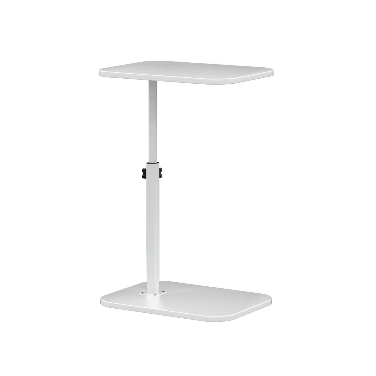 LANTUS Table de lit Mobile, Table d'appoint,Support PC pour Salon Bureau Chambre, Freins pour Stabilisation, Réglage Facile, 40 x 30 x 80 cm - Forme en C - Blanc