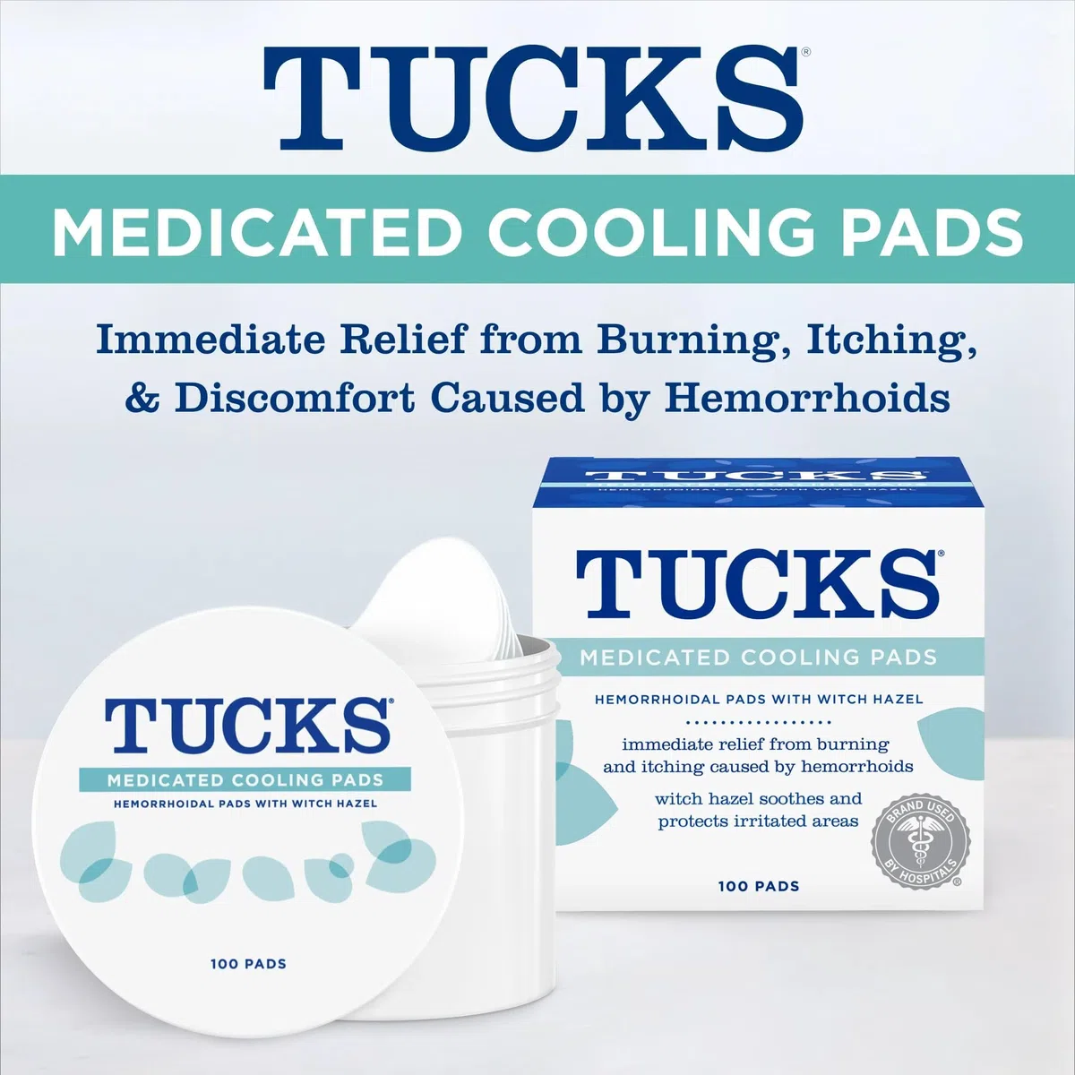Tampons de refroidissement médicamentés, 100 tampons - plis