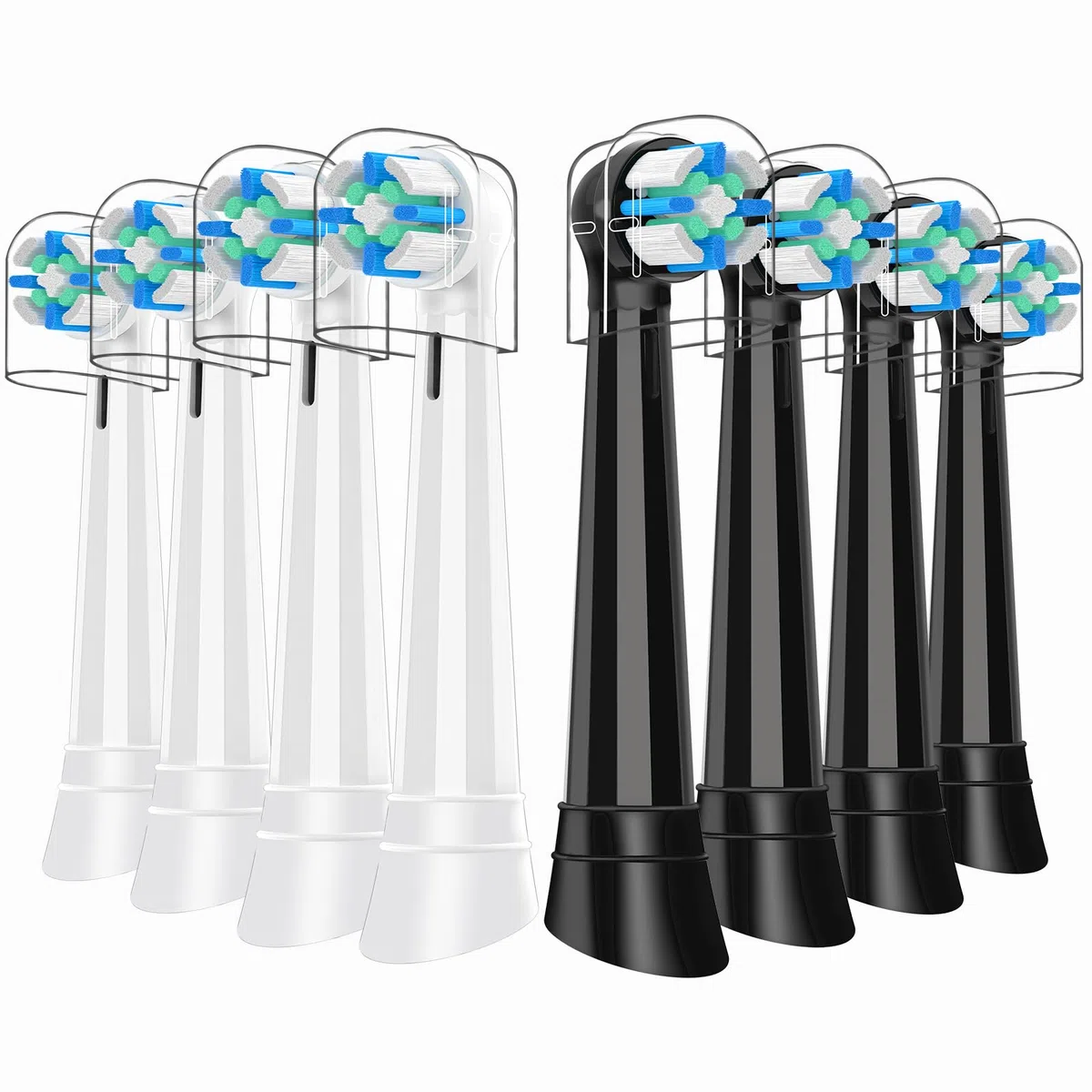 IO Brossettes Compatibles with Oral-B iO - Brossettes de Rechange Compatibles | Lot de 8 Têtes pour Série iO 2/3/4/5/6/7/8/9/10 | Nettoyage Profond, Poils Souples