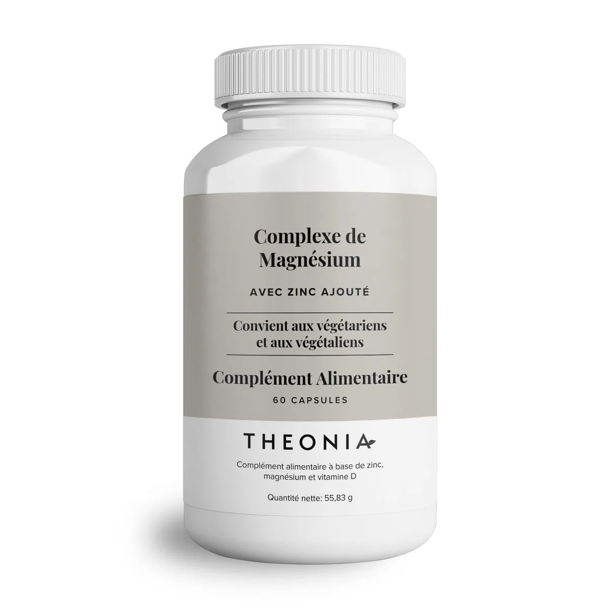Complément alimentaire Complexe au Magnésium de Theonia à haute concentration 205 mg avec du zinc et de la vitamine D3 – Aide à la santé musculaire et osseuse - 60 gélules