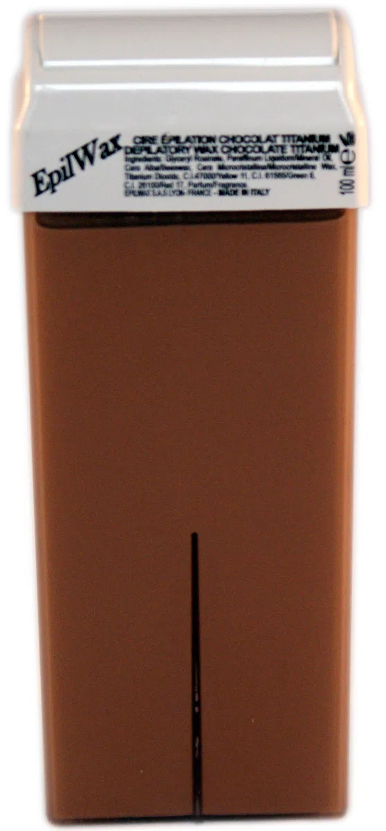 EpilWax - Roll On Cire Epilation au Chocolat - Jambes, Aisselles, Corps - Facile à étaler et à Retirer - Lot de 24 Recharges/Cartouches - 100 ml