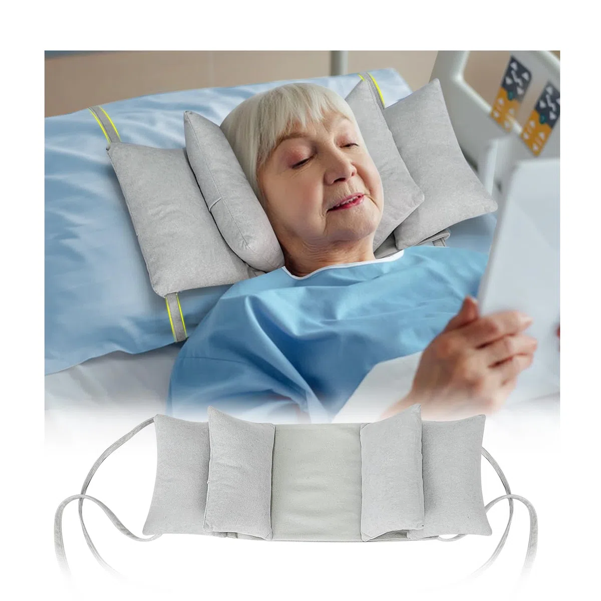 Coussin cale pour dormir - Stabilisateur de cou post-chirurgie - En mousse - Soutien médical du cou - Positionneur de la tête - Oreiller visage vers le haut - Oreiller de positionnement de la