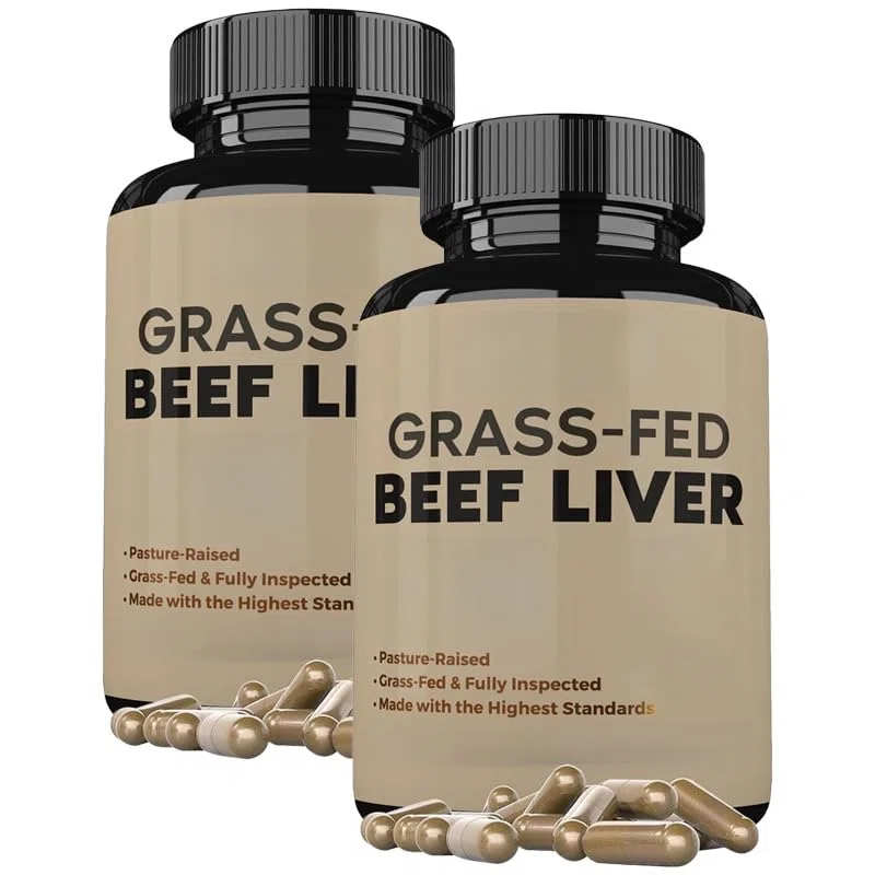 Grass Fed Desiccated Beef Liver – Sans hormones, sans OGM et sans gluten (2 PCS)