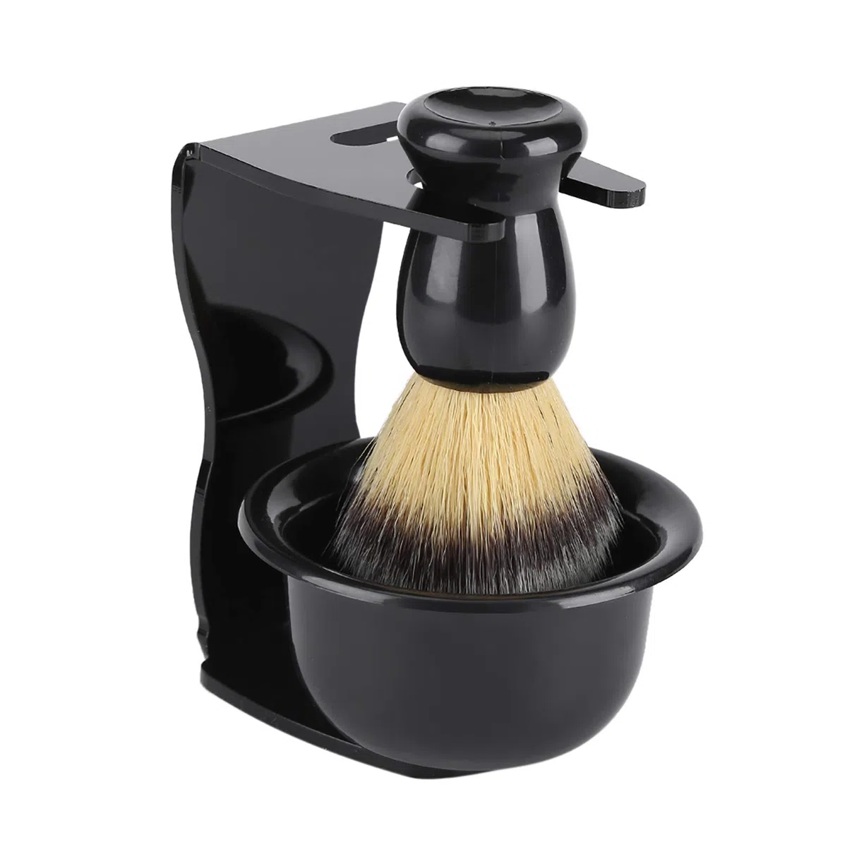 Kit de Blaireau de Rasage pour Homme 3 en 1 Ensemble de Blaireau et Bol de Rasage Support de Support de Rasoir de s¨¦curit¨¦ Traditionnel Humide Proche kit de Rasage Hommes Manuel Outil