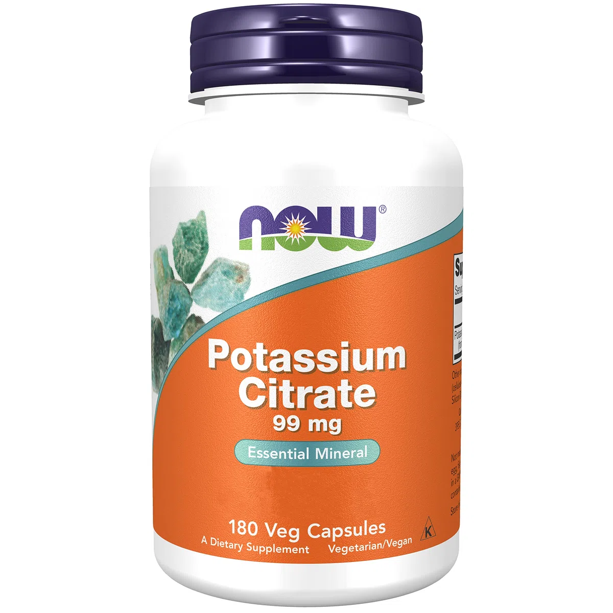 Now Foods, Potassium Citrate (Citrate de Potassium), 99 mg, 180 Gélules végétaliennes, Testé en Laboratoire, Potassium, Minéraux, Sans Gluten, Sans Soja, Végétarien