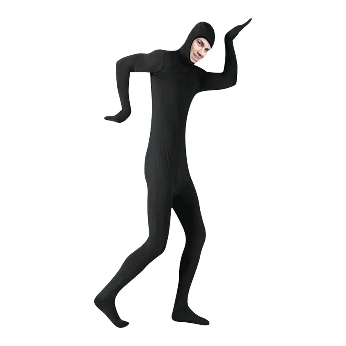 Costume de cosplay pour homme, combinaison intégrale Zentai, visage ouvert, combinaison invisible, bas en nylon, combinaison catsuit avec capuche, extensible, combinaison intégrale