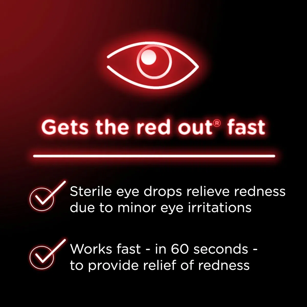 Ensemble de soins pour les yeux : contient des gouttes pour les yeux rouges Visne fournies avec une lingette nettoyante LUXPAKS, 1,5 oz