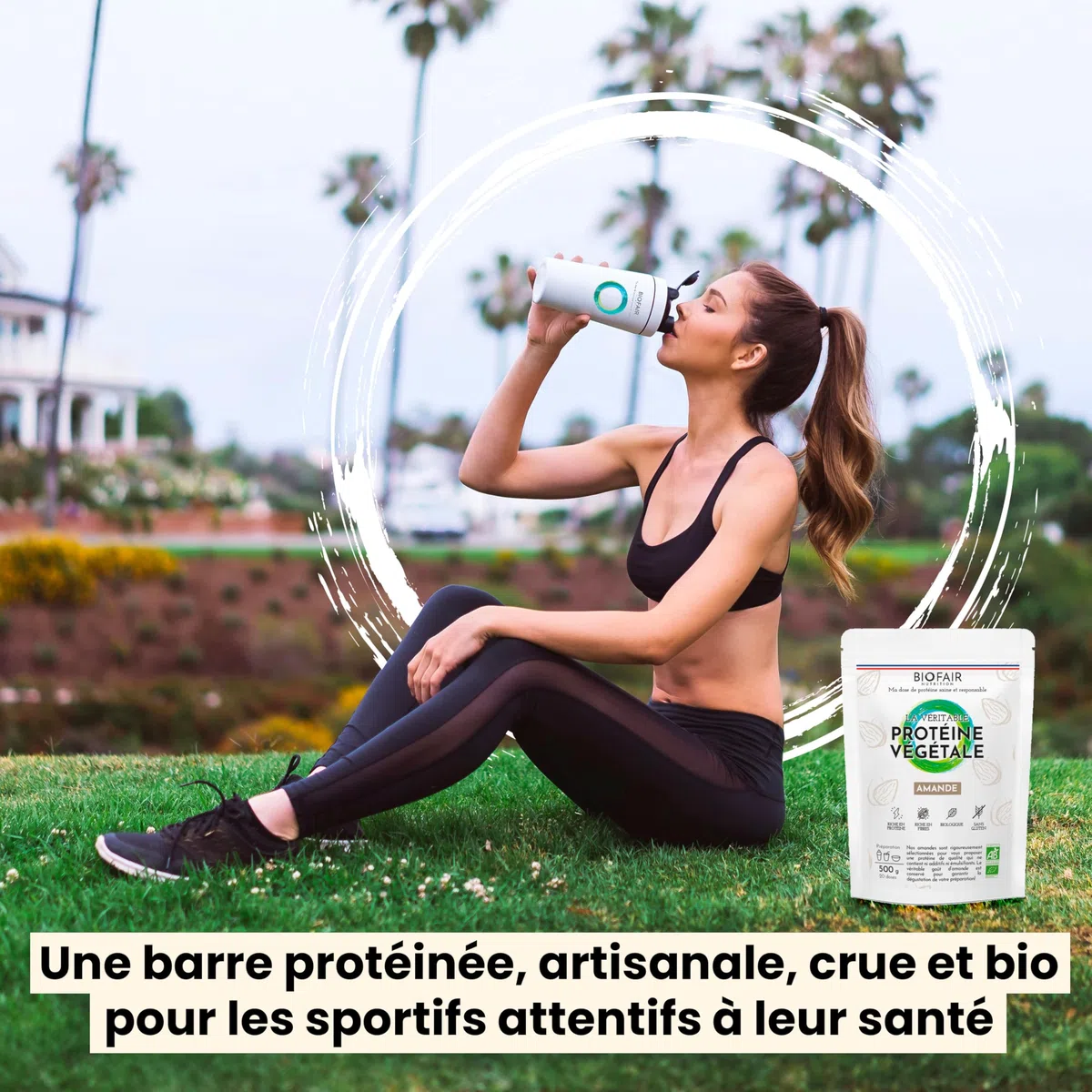 Protéine Vegan, Végétale et Bio - À Base d'Amande de Sicile - Saine, 100% Naturelle et Responsable - 20 Doses de 25 Gr - 500 Gr