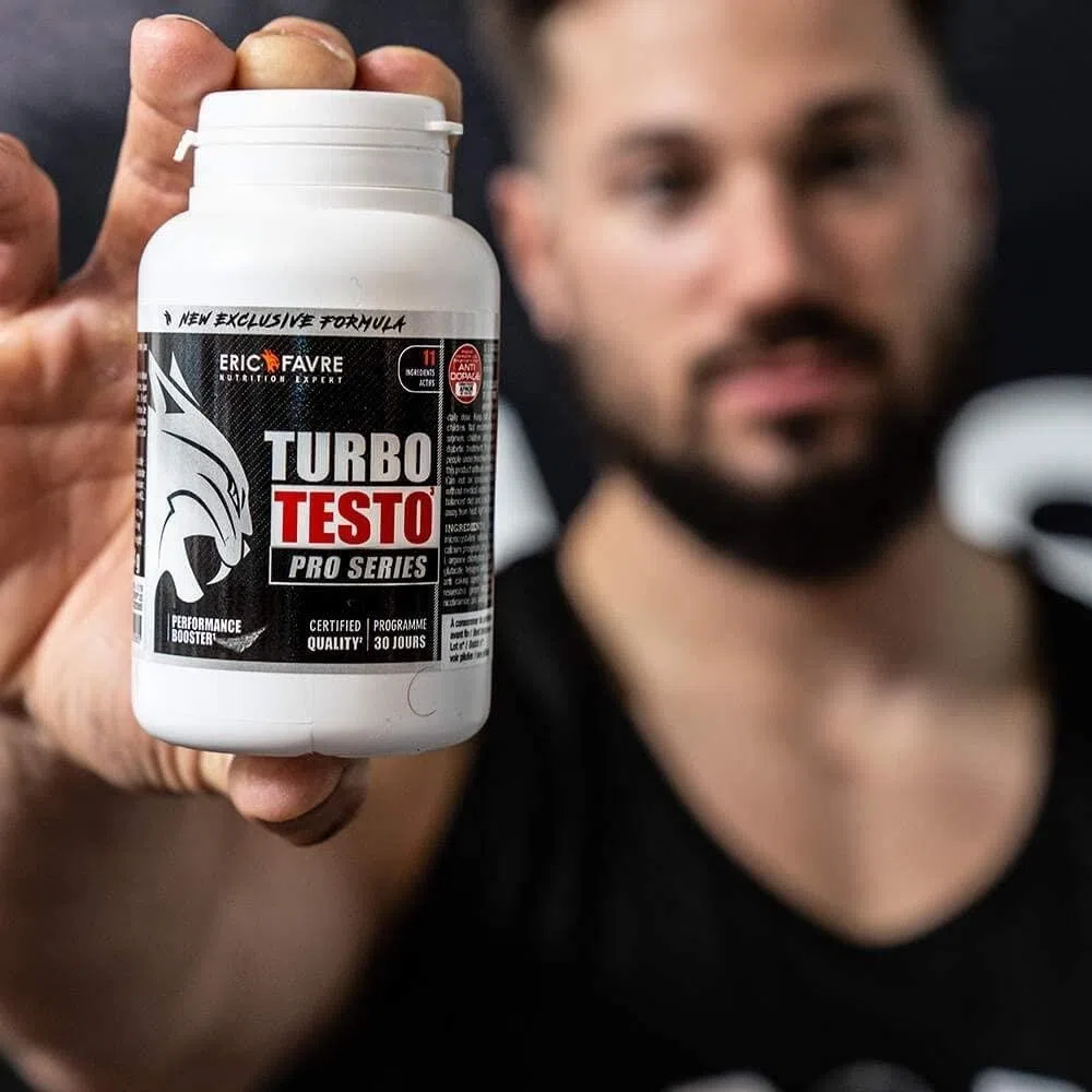 BOOSTER MUSCULATION Turbo Testo Pro Series - Puissance Maximale - Booste les Performances - Puissance, Endurance, Entretien Musculaire, Prise de Masse - Programme 30J - 120 Comprimés - Eric Favre