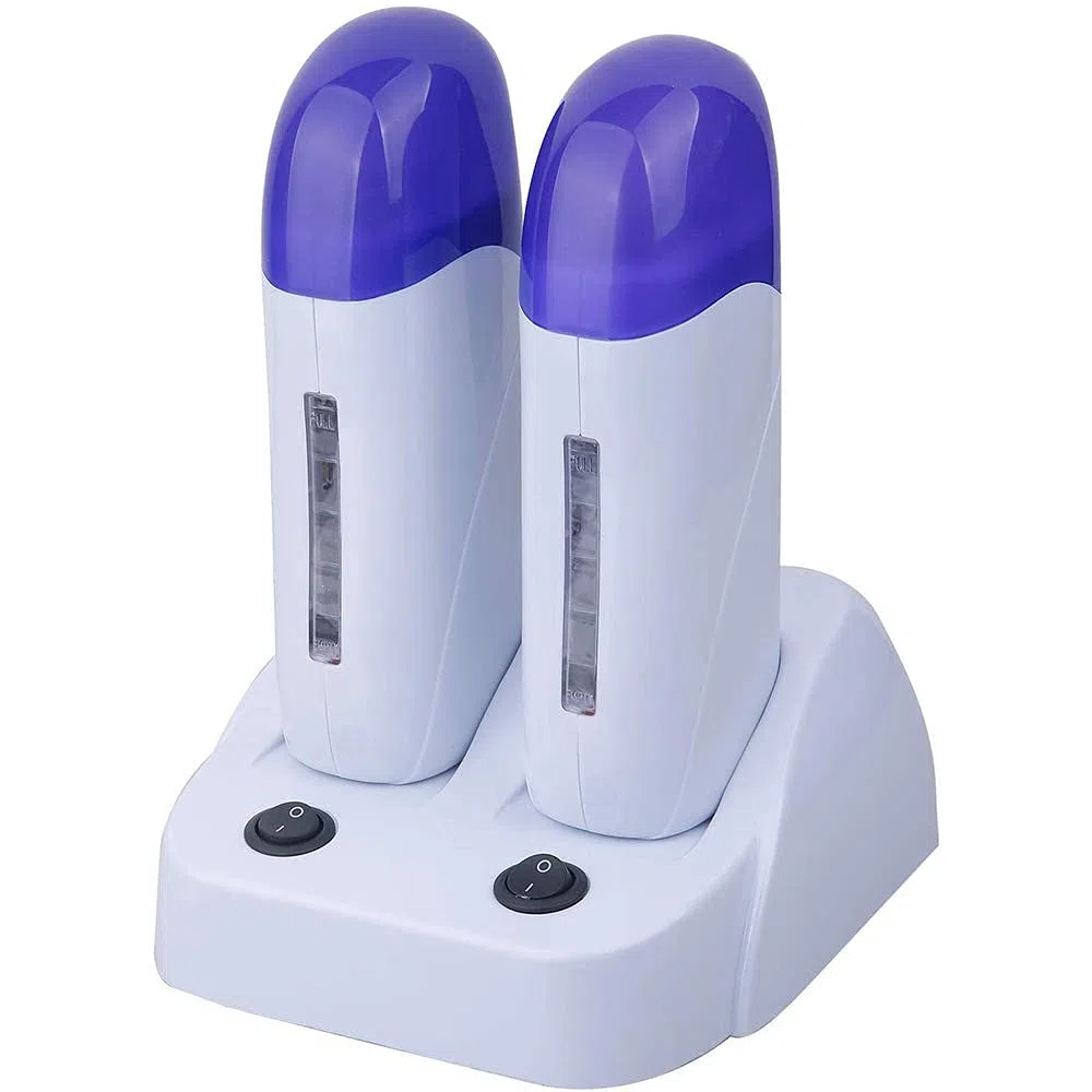 Chauffe Cire Roll on Epilation Epilateur professionnel roll on Appareil Cartouches Cire épilation（Double）