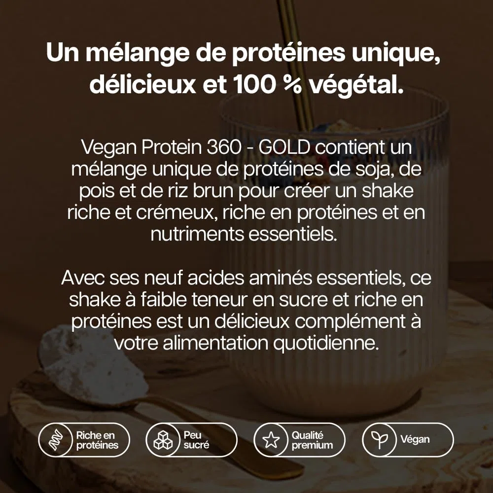 Protein Works | Vegan Protein 360 – GOLD Innovation, Protéine Végane, Mélange Multi-Protéines Premium 100% Végétal, Shake Faible en Gras & Calories, Fraises à la Crème, 66 Portions, 2 kg