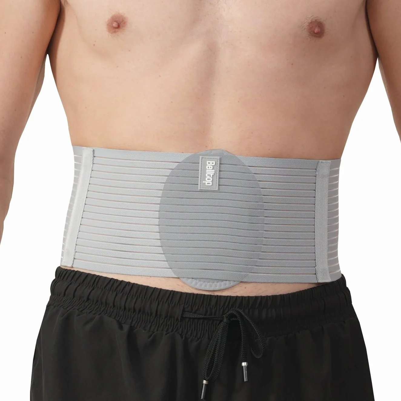 Ceinture pour hernie ombilicale. Ceinture abdominale pour hernie ombilicale avec coussinet de compression. Ceinture médicale avec soutien ombilical: soulage douleur. Capacité de thermorégulation(L/XL)
