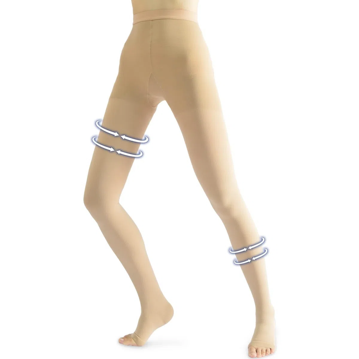 Beister Collant de Contention Femme & Homme à bouts ouverts Longues, 20-30mmhg Bas de Contention Classe 2 Médicale Soutien Graduel Chaussette de Contention,Pantalons serrés pour Les varices, l'œdème