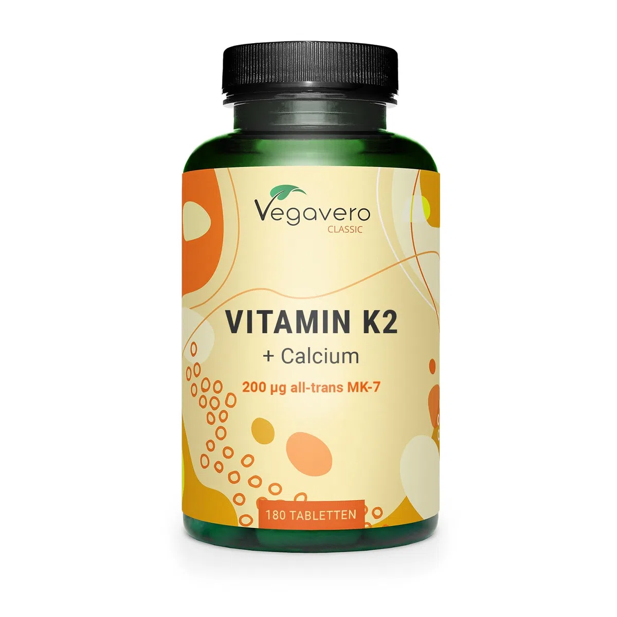 Vitamine K2 MK7 All-trans + Calcium | Dosage Elevé : 200 mcg Vit K2 | Le Seul Sans Additif | Coagulant Sang + Anti Inflammatoire | Vegavero®