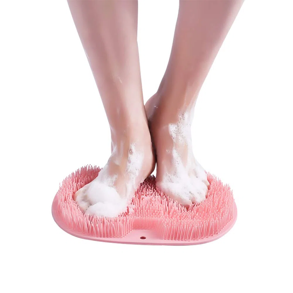 Laveur de Pieds de Douche,Brosse à Récurer pour Massage des Pieds de Douche avec Antidérapant et Poils Forts Doux pour Soins des Pieds Propre et en Profondeur Améliore la Circulation Exfoliation