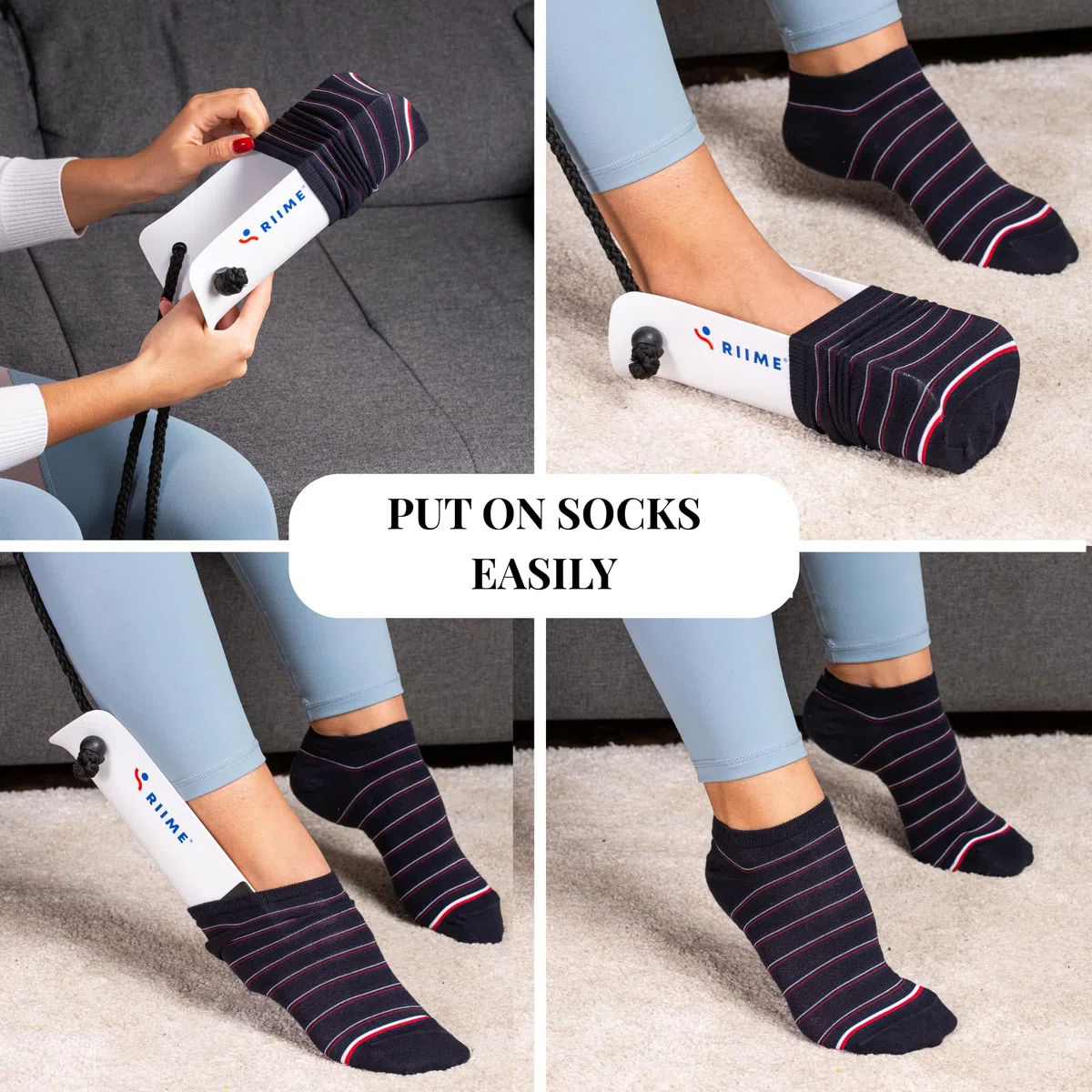 Enfile Chaussette – Appareil pour Mettre les Chaussettes sans Effort – Enfile-Chaussettes pour Personne Agee –Douleurs Dos – Idéal Seniors – Handicap – Mobilité Réduite