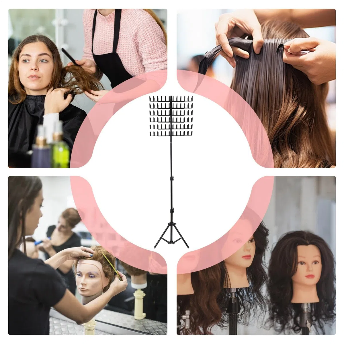 Générique Support À Cheveux Tressé - Réglable En Hauteur, Support De Tressage Pour Cheveux 144 Piquets, Debout