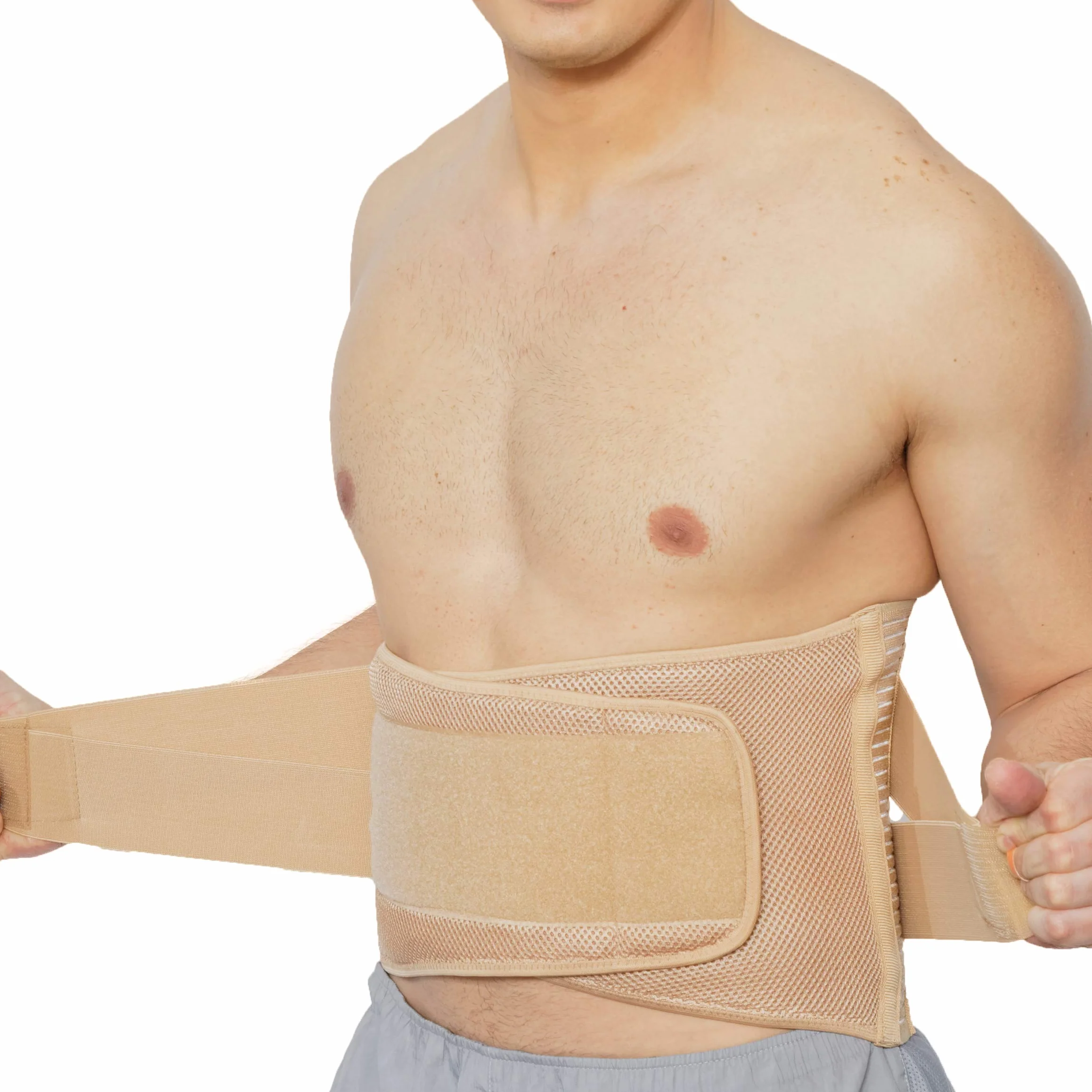 NEOtech Care Ceinture lombaire avec sangles de compression doubles - Support bas du dos EXTRA-LARGE (25CM de haut) - Bande soutien posture (Couleur charbon, Taille L)