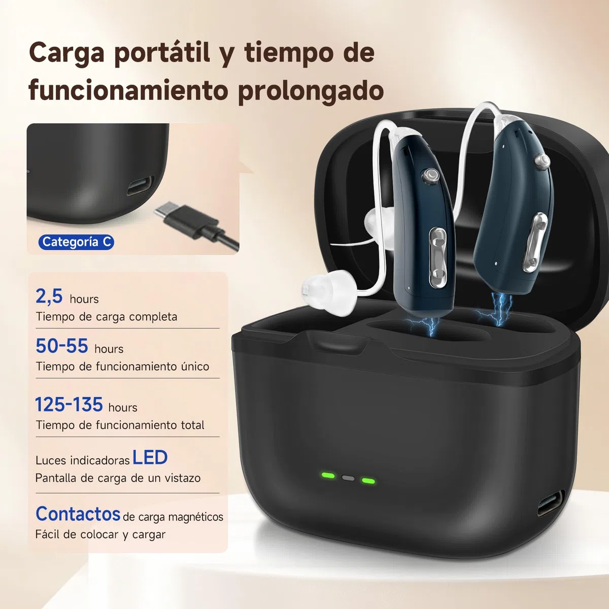 Britzgo Appareil rechargeable Nouvelle technologie de réduction des bruits Étui de chargement inclus (couple)