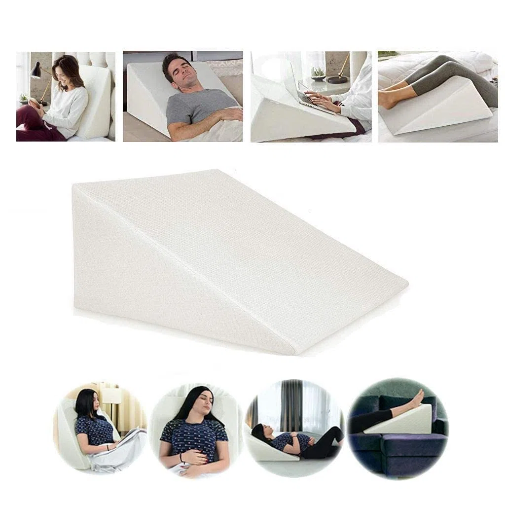 ACHETER TOUT ICI Grand oreiller orthopédique compensé pour adultes, reflux acide, oreiller de soutien incliné, réduit les ronflements, les douleurs au dos, aux jambes, aux brûlures d'estomac, soutien