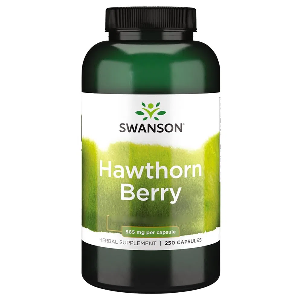 Swanson, Hawthorn Berry (Baies d'Aubépine), 565mg, 250 Capsules, Hautement Dosé, Sans Soja, Sans Gluten, Sans OGM