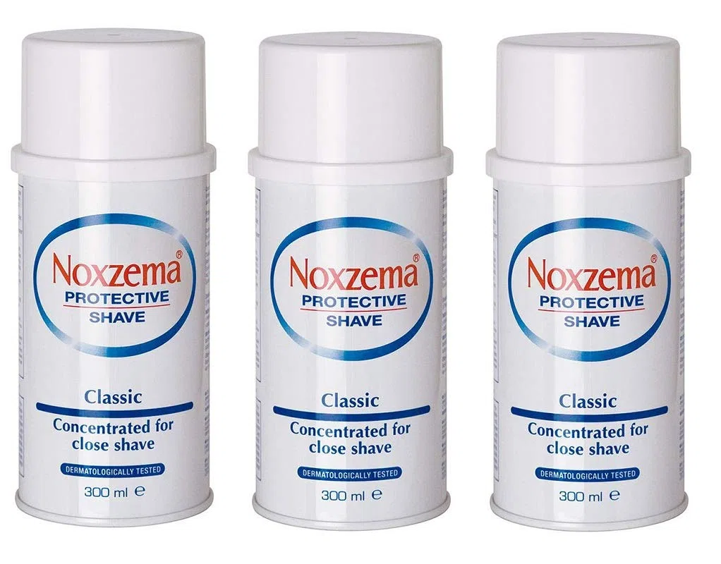 3 x Mousse de Rasage Noxzema Crème Savon mousse à raser Blanc Classic Menthol 300 ml