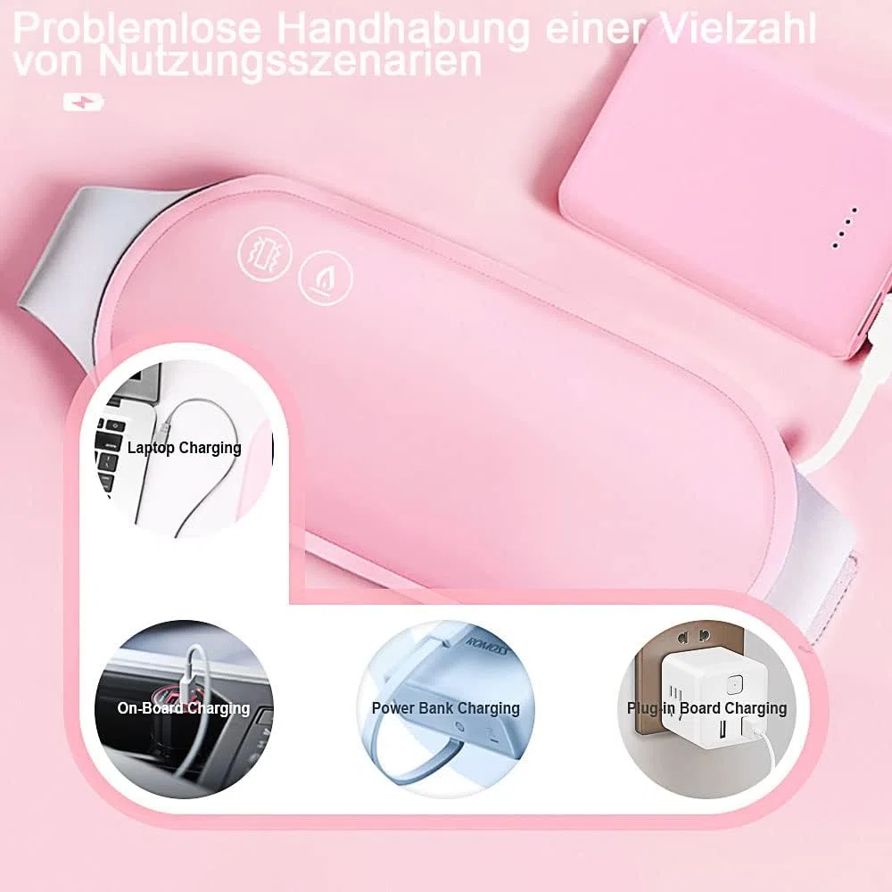 Coussin Chauffant Portable Pour Le Dos Pour Les Crampes, Ceinture Menstruelle Chauffante Pour Les Femmes, 3 Modes De Température et 3 Massages Pour Les Crampes
