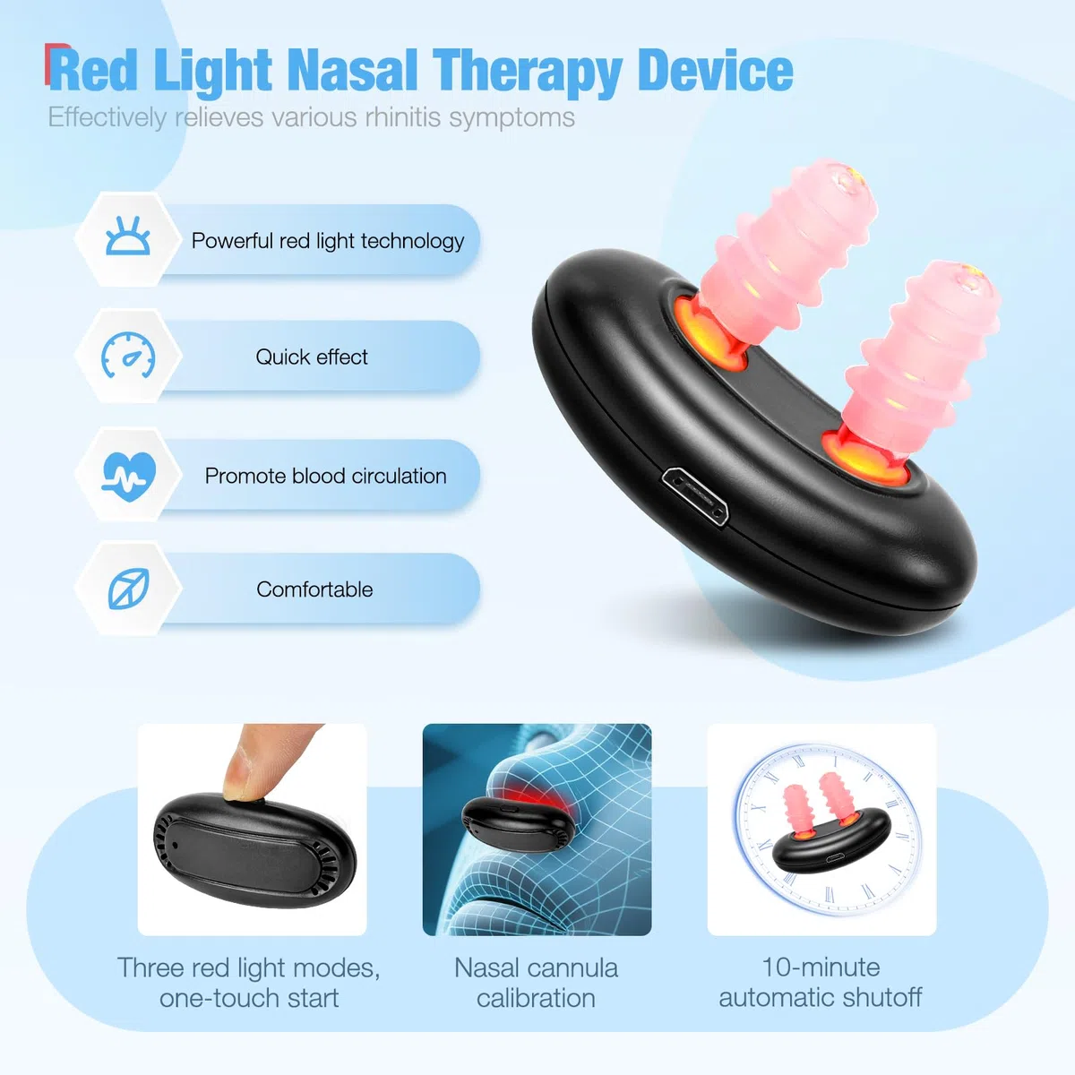 Sinezy Confort Pour Le Nez Trois modes d’intensité réglables Compact et nomade