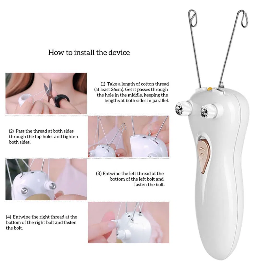 Épilateur à fil de coton épilateur Facial Rechargeable fil de coton corporel rasoir Machine beauté