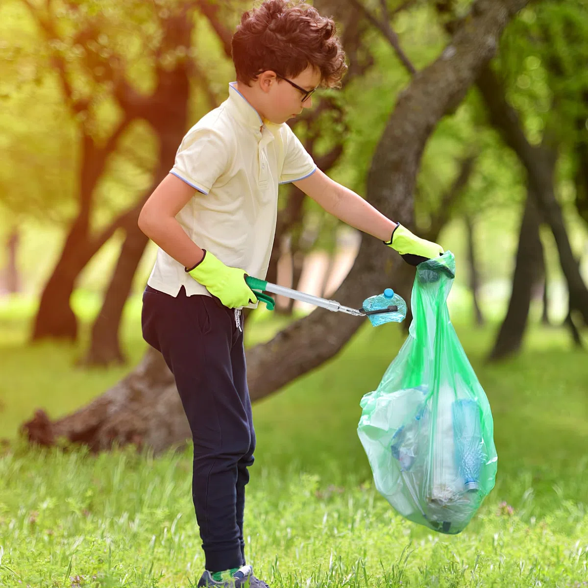 TEHAUX Pince A Dechet en Alliage D'aluminium Robuste Pince Élastique Haute Résistance, Outil D'aide la Portée pour Ramasser Déchets Parc L'école