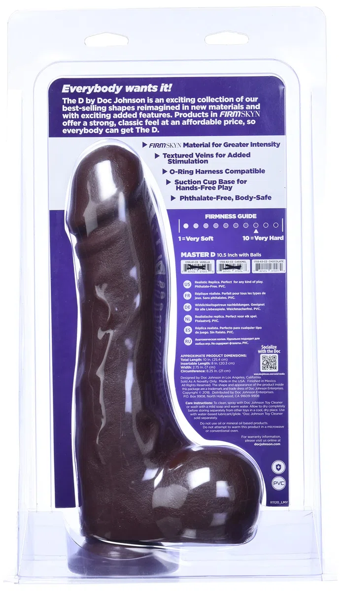 The D - Master D - 10.5 Inch With Balls Firmskyn - Chocolate