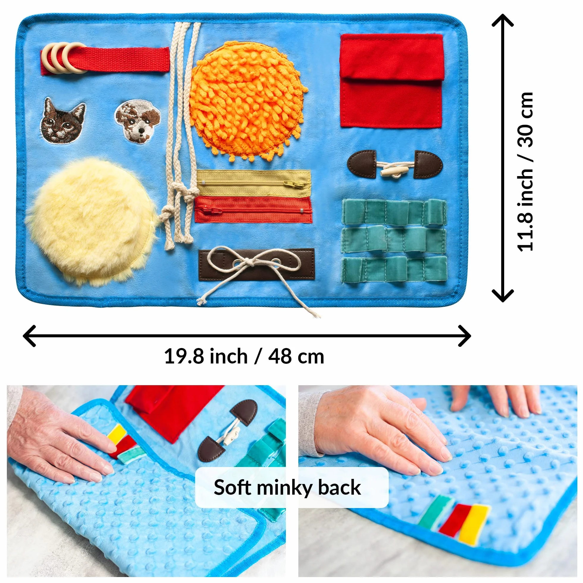 Couverture Sensorielle Démence | Activités Calmantes Pour Personnes Agées | Produits Pour Personnes Agées Démentes | Fidget Blanket | Aide Pour Maladie d'Alzheimer, Démence, Syndrome d'Asperger