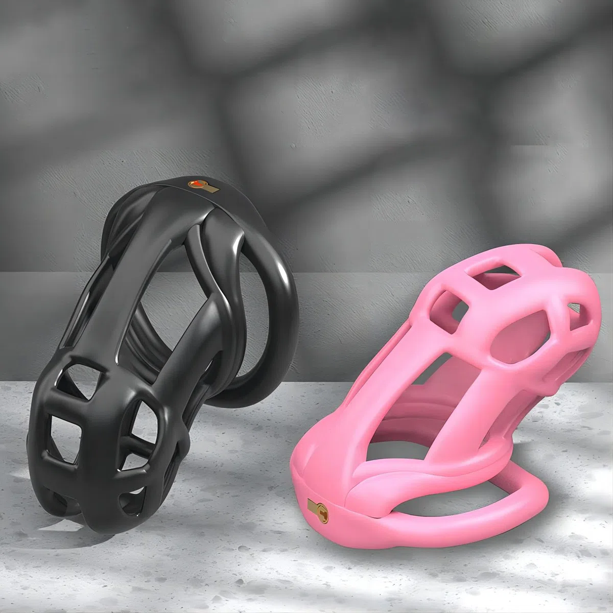 Cage de Chasteté Pénis Sex Toys Chastity Cage pour Pénis avec 4 Anneaux Différents Ceintures de Chasteté avec Serrures Invisibles pour Immobiliser Les Pénis d'Hommes Respirante et Légère (Black,L)