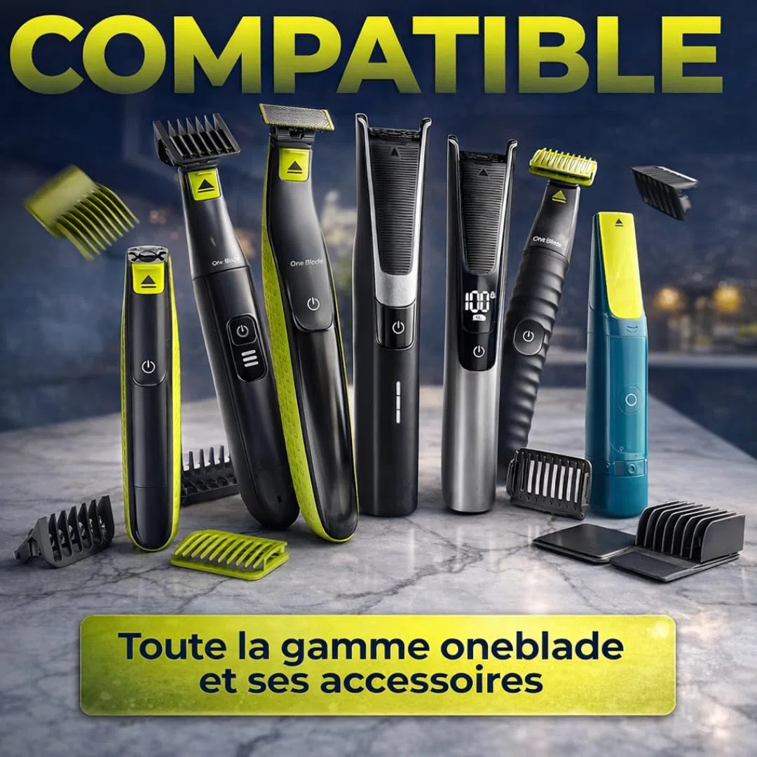 Lot 4 Lames de Rechange RazorBlade pour Rasoir Électrique comptatible OBlade QP220 QP2824 QP2724 QP2520 QP2630 QP65XX One Blade Lame en Acier Inoxydable remplacement pour Rasoirs Tondeuse Rasage lama