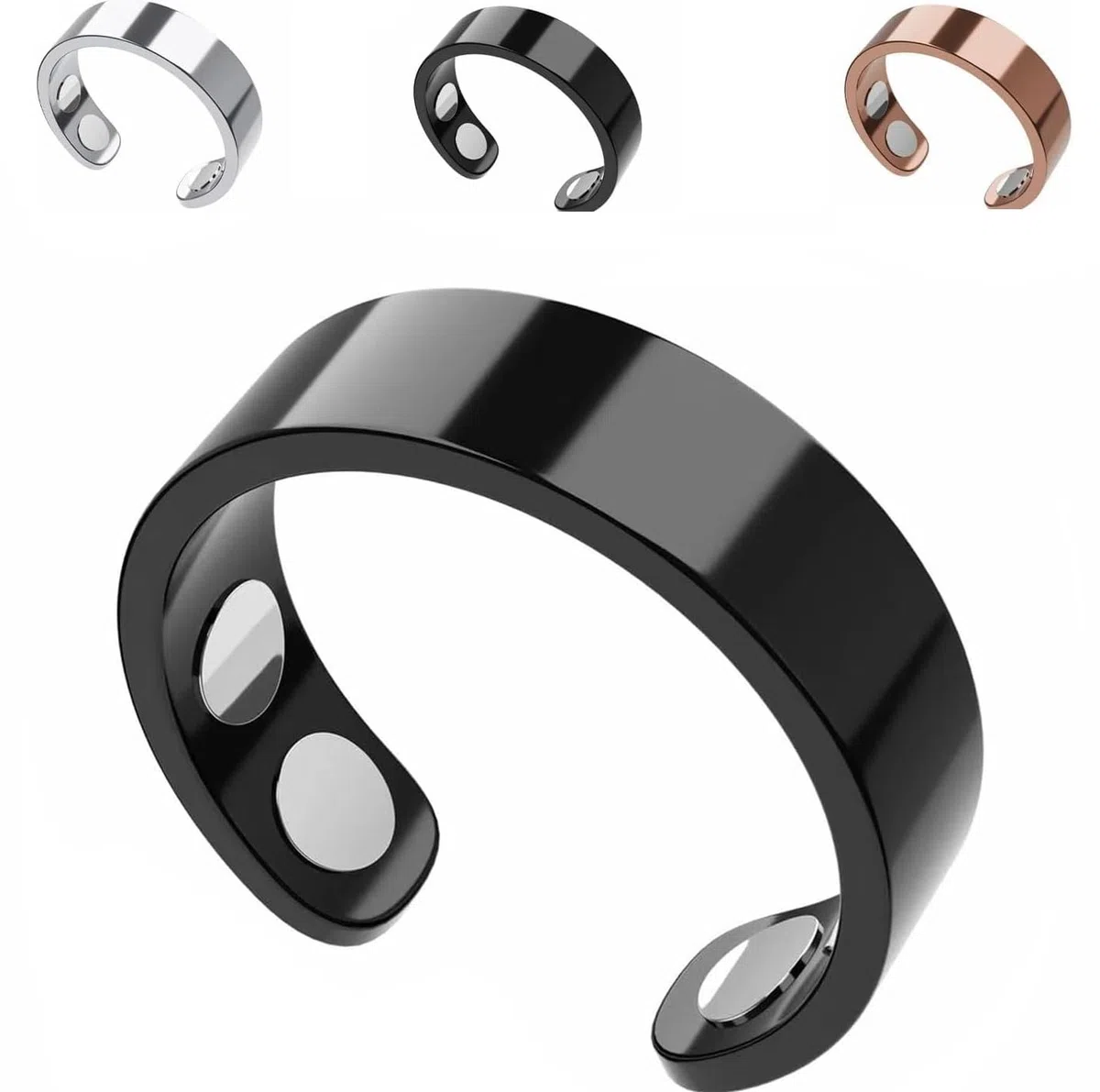 Neovolta VitalRing Bague thérapeutiques magnétiques Anti Stress Femme- perdre du poids, Améliore la qualité du sommeil pour Ménopause et Équilibre Hormonal au Quotidien (Noir)