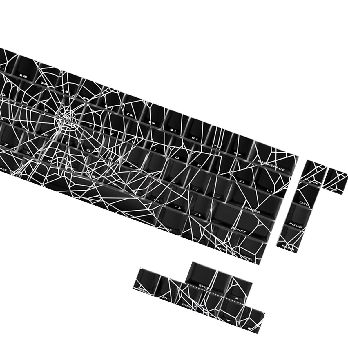64/74 touches translucides avec impression latérale en toile d'araignée rétroéclairée pour claviers 60 80 61/64/68/75/87