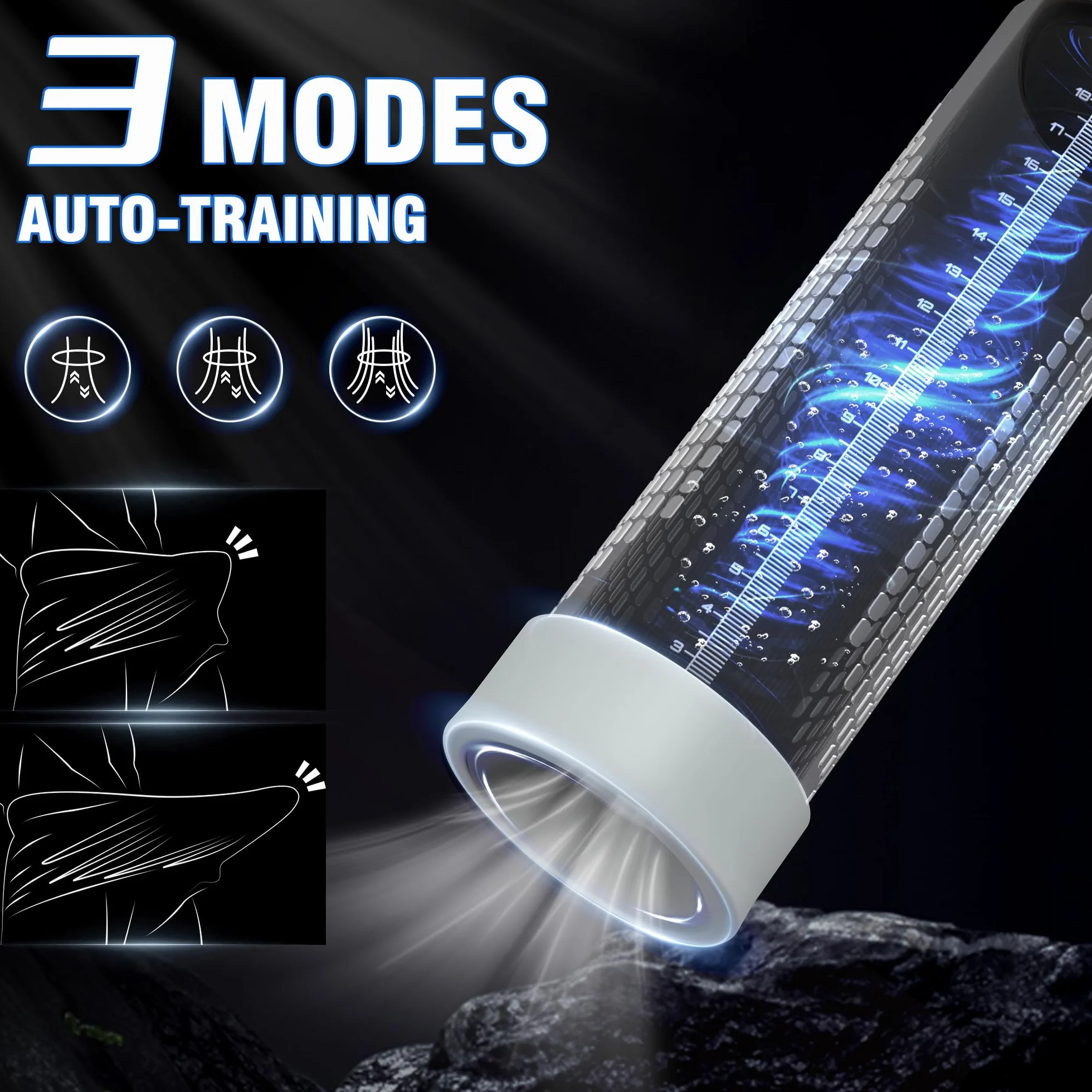 HIVEFUN Pompes à Pénis Jouet Sexualité Homme, Pompe a Penis avec 4 Modes D'aspiration et Mode D'entraînement Automatique Pompe Penis, étanche IPX7 Masturbateur Automatique Pompe Penisse Agrandir Homme