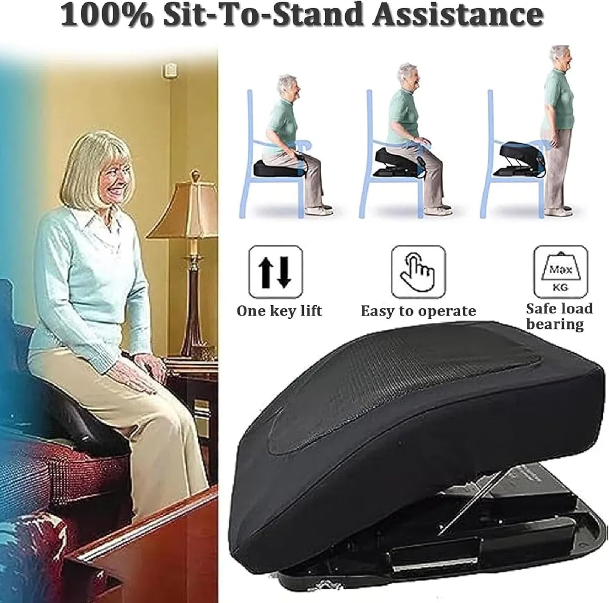 Coussin Releveur SièGe Daide Uplift éLectrique Portable pour Fauteuil Soutien Canapé Personnes âGéEs Dispositif D'Assistance